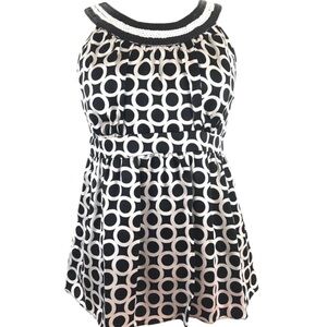 INC International Concepts Women's Black White Silk Blouse Empire Waist Sz 12P